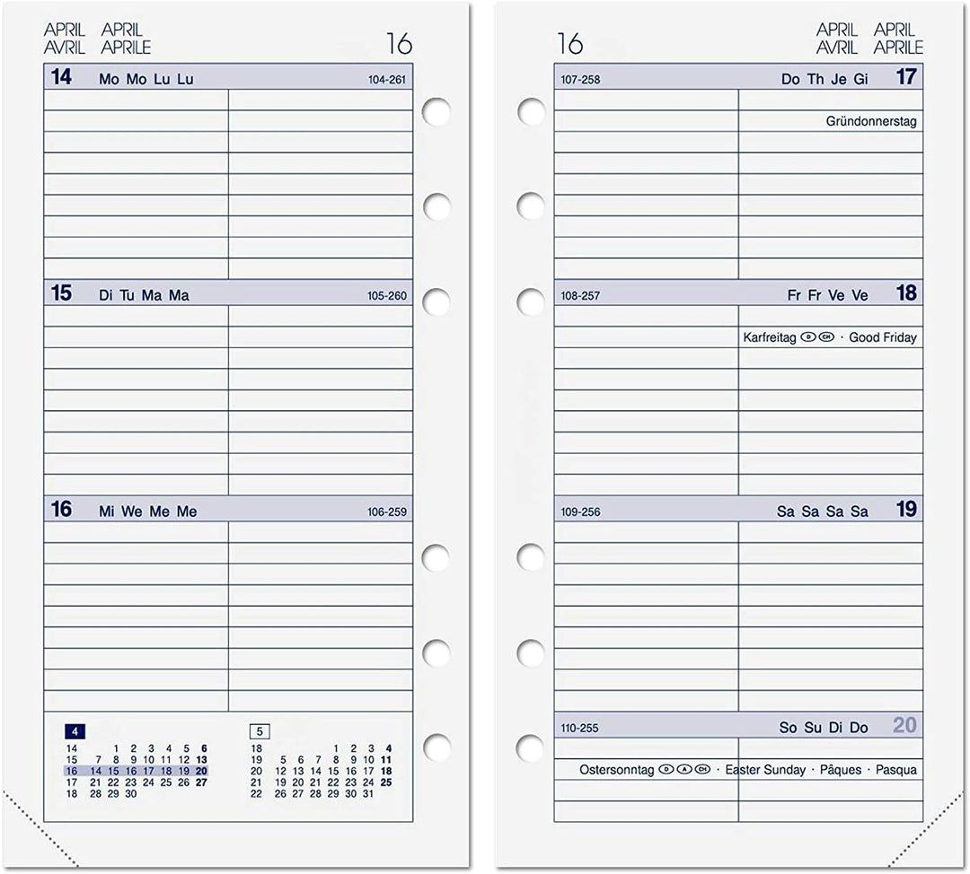 ALMADIH Leder A6 Organizer mit Reissverschluss Kalender 2024 Notizblock Premium Rindsleder Braun Del