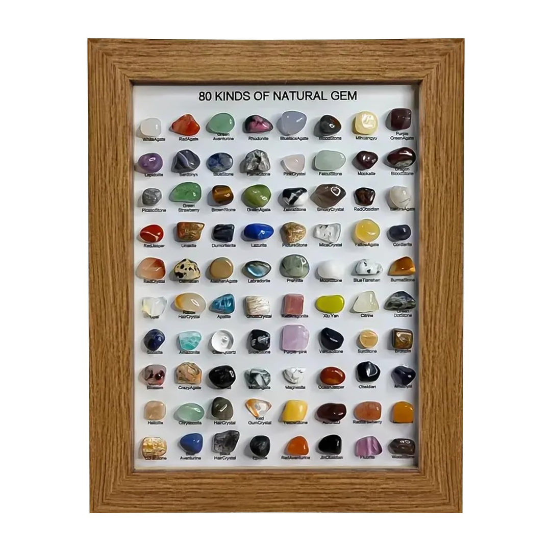 Edelsteine Set, 80 Mineralien Edelsteinen, Natürliche Kristalle Edelstein Sammeln, Edelsteinsammlung