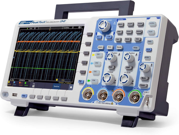 PeakTech 1341 – 4-Kanal Speicher-Oszilloskop 100 MHz - Max. 1 GS/s mit USB, LAN Schnittstelle &amp; 8" H