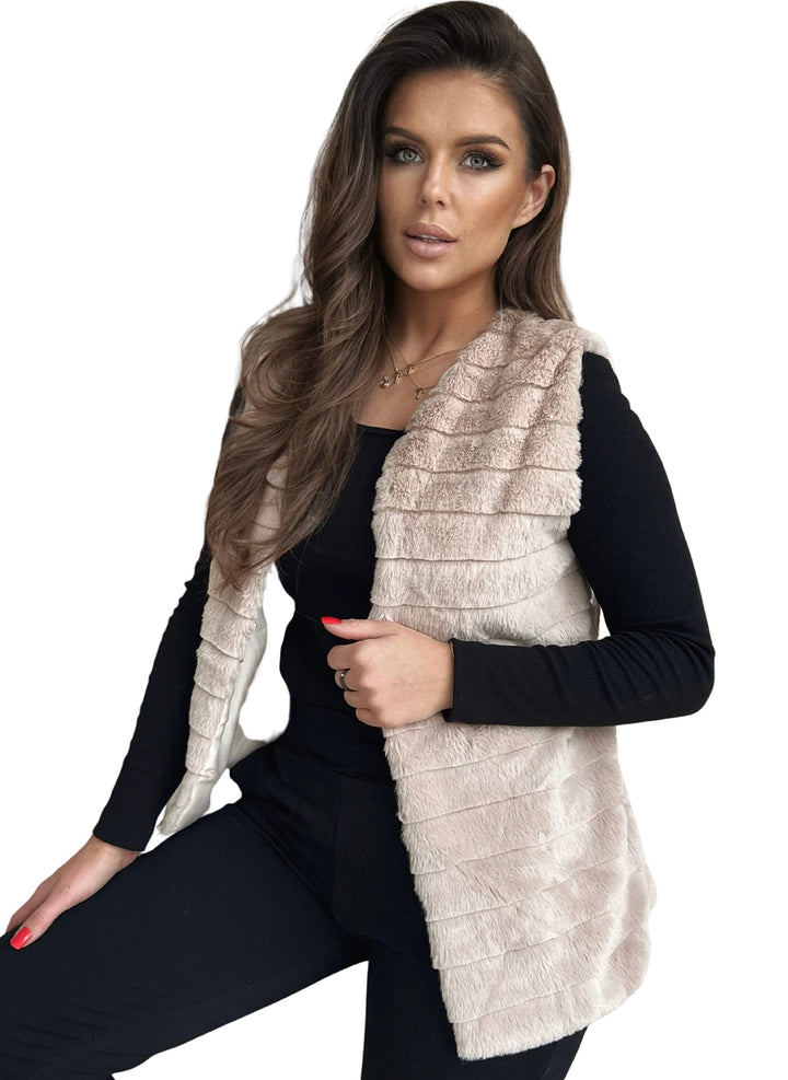 Och Bella Weste für Damen, Weich und Flauschig, Kurze Fellweste, Perfekt für Kältere Tage, Stylische