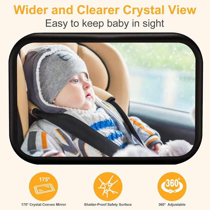 Spiegel Auto Baby Rückbank,360° Baby Autospiegel,rückspiegel für baby mit Haken Clip,baby spiegel Er