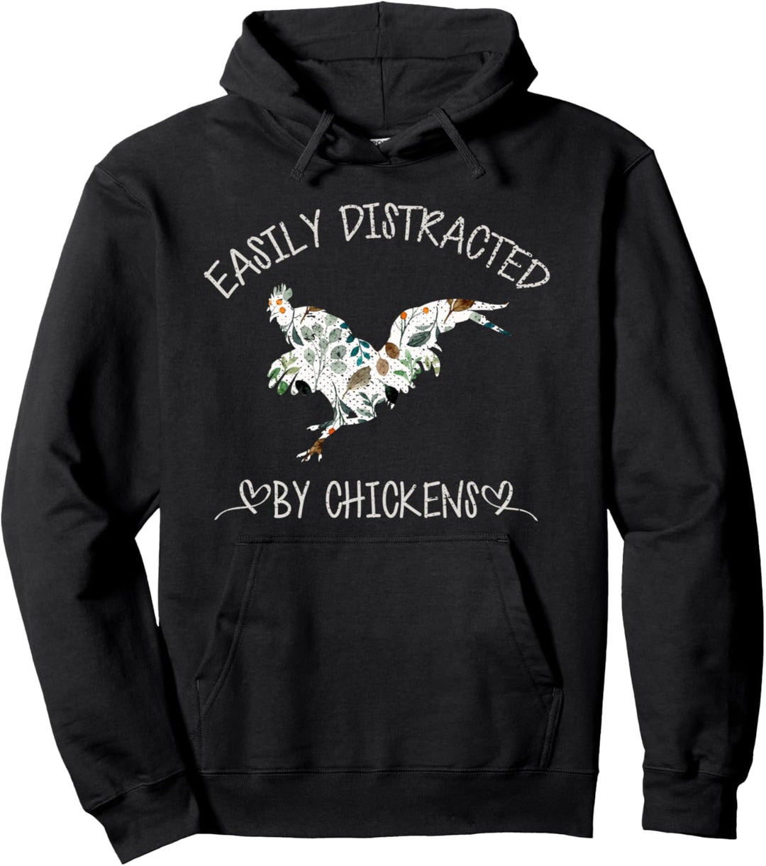 Leicht abgelenkt von Hühnern Bauernhof Tier Lustiges Huhn Pullover Hoodie