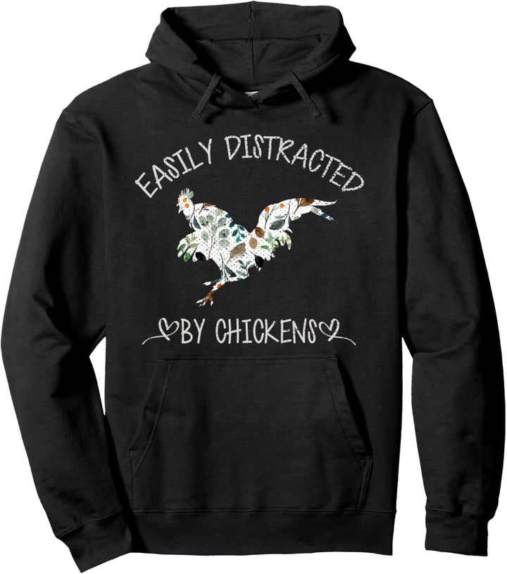 Leicht abgelenkt von Hühnern Bauernhof Tier Lustiges Huhn Pullover Hoodie