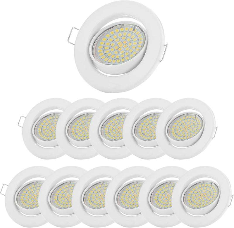 Sweet Led® 12 Stück x Einbaustrahler Set Led GU10 3W Warmweiss 230V Einbau Rahmen | Einbauspots |Ein