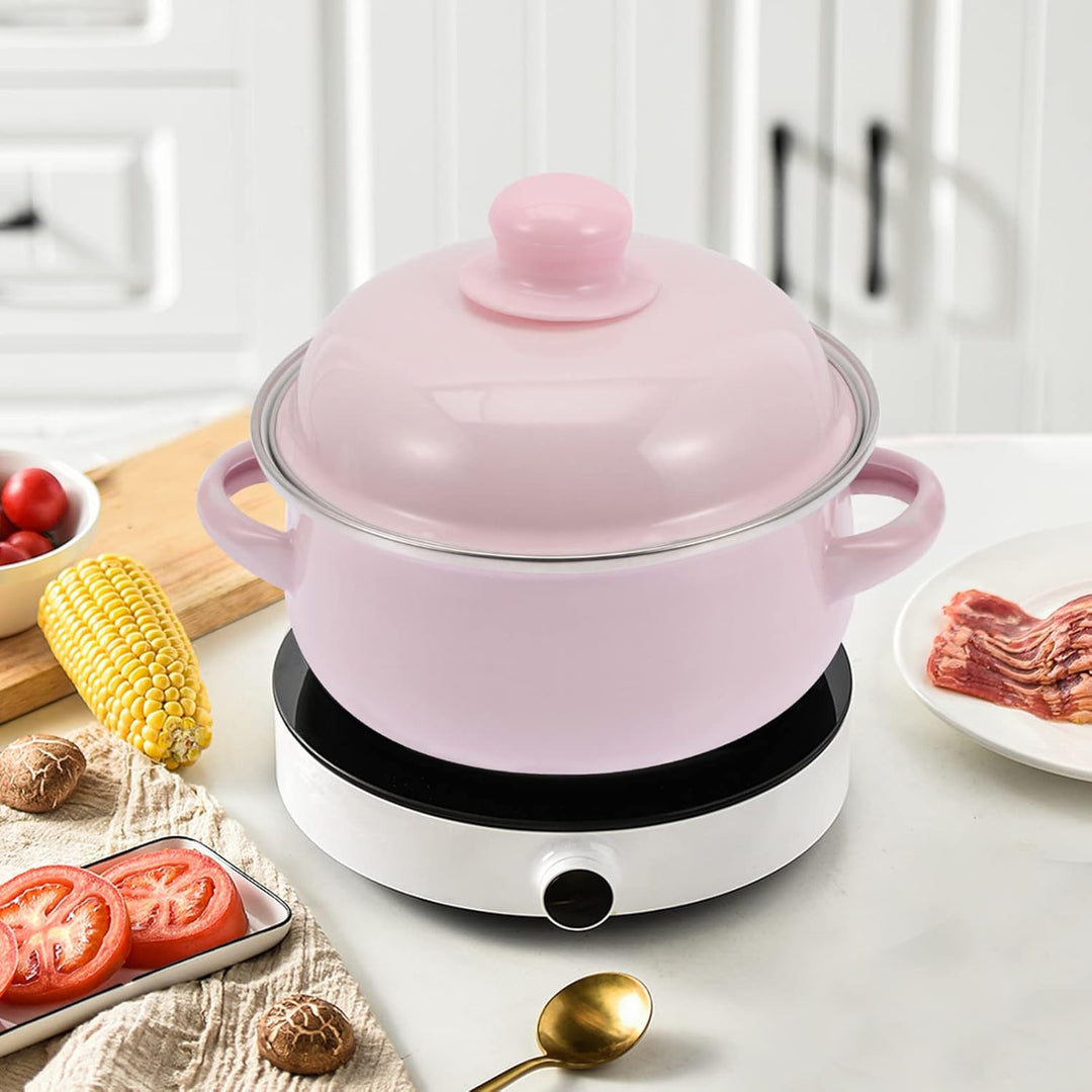 Housoutil Emaillierter Doppelohr-suppentopf Behandelter Nudeltopf Metall Salat Schale Emaillierter O