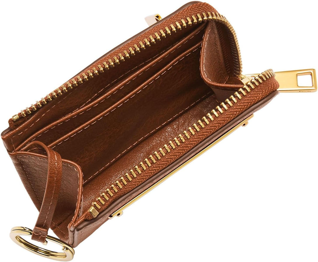 Fossil L Zip Geldbörse Liza für Damen Leder, SL6406G200 Brown 10.8 cm L x 2.5 cm W x 8.3 cm H, Brown