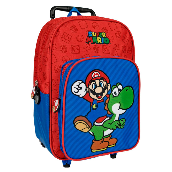 Super Mario Kinderrucksack mit Rollen - Kindergarten Rucksack für Kinder 3 4 5 6 Jahre - Trolley Sch