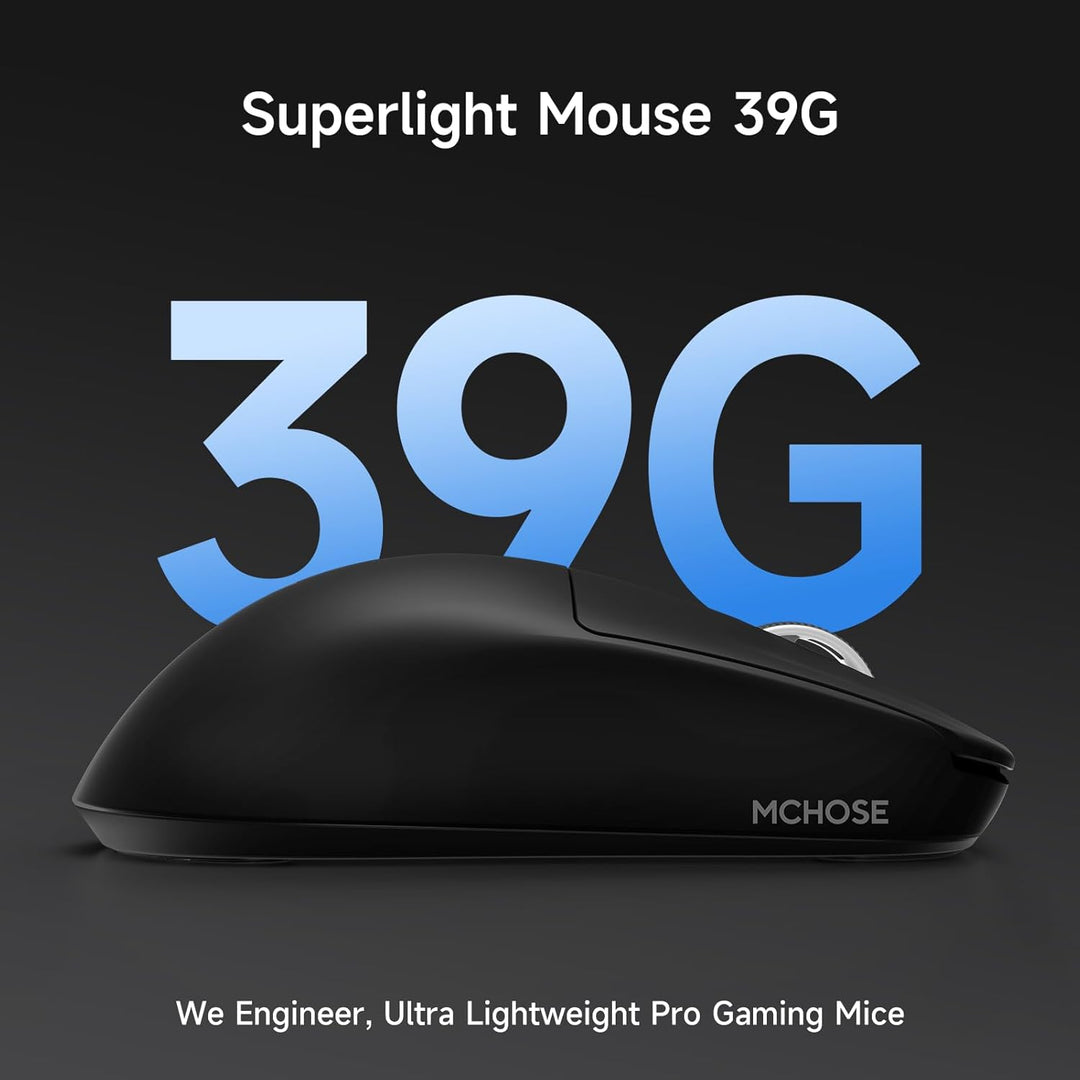 MCHOSE L7 Leichte 39 g Gaming-Maus mit Benutzerdefiniertem 8K-Ultraschnell-Funkempfänger, 26000 DPI,