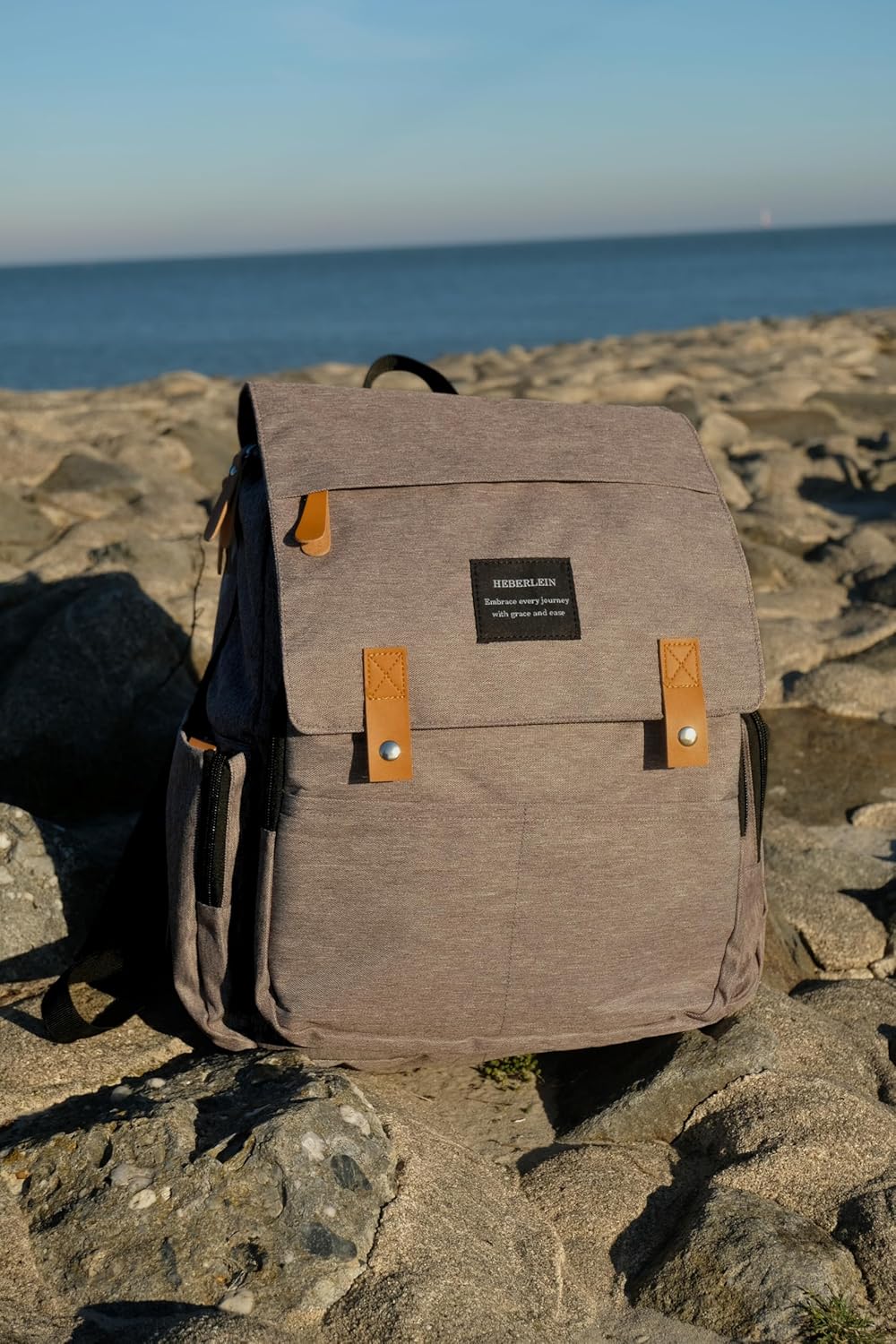 Heberlein Prestige Baby Wickelrucksack - grosse Wickeltasche für Mama & Papa, wasserabweisend mit vi