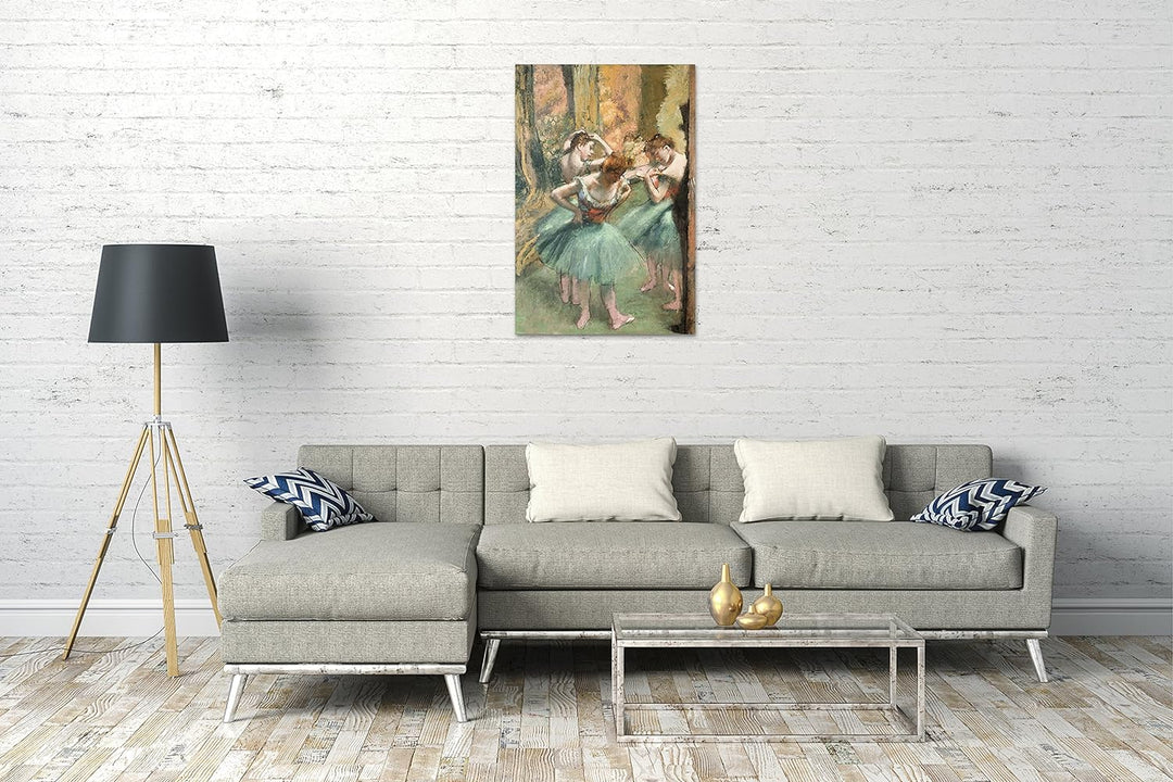 Printed Paintings Leinwand (60x80cm): Edgar Degas - Tänzerinnen, pink und grün 60x80 cm, 60x80 cm