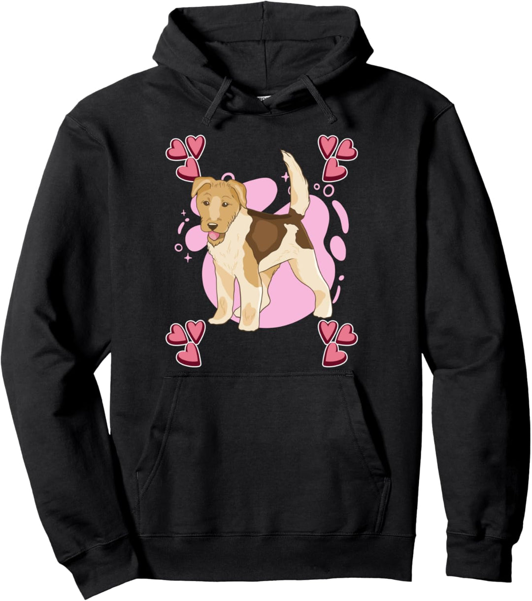 Damen Foxterrier Zeichnung Mädchen Foxterrier Pullover Hoodie