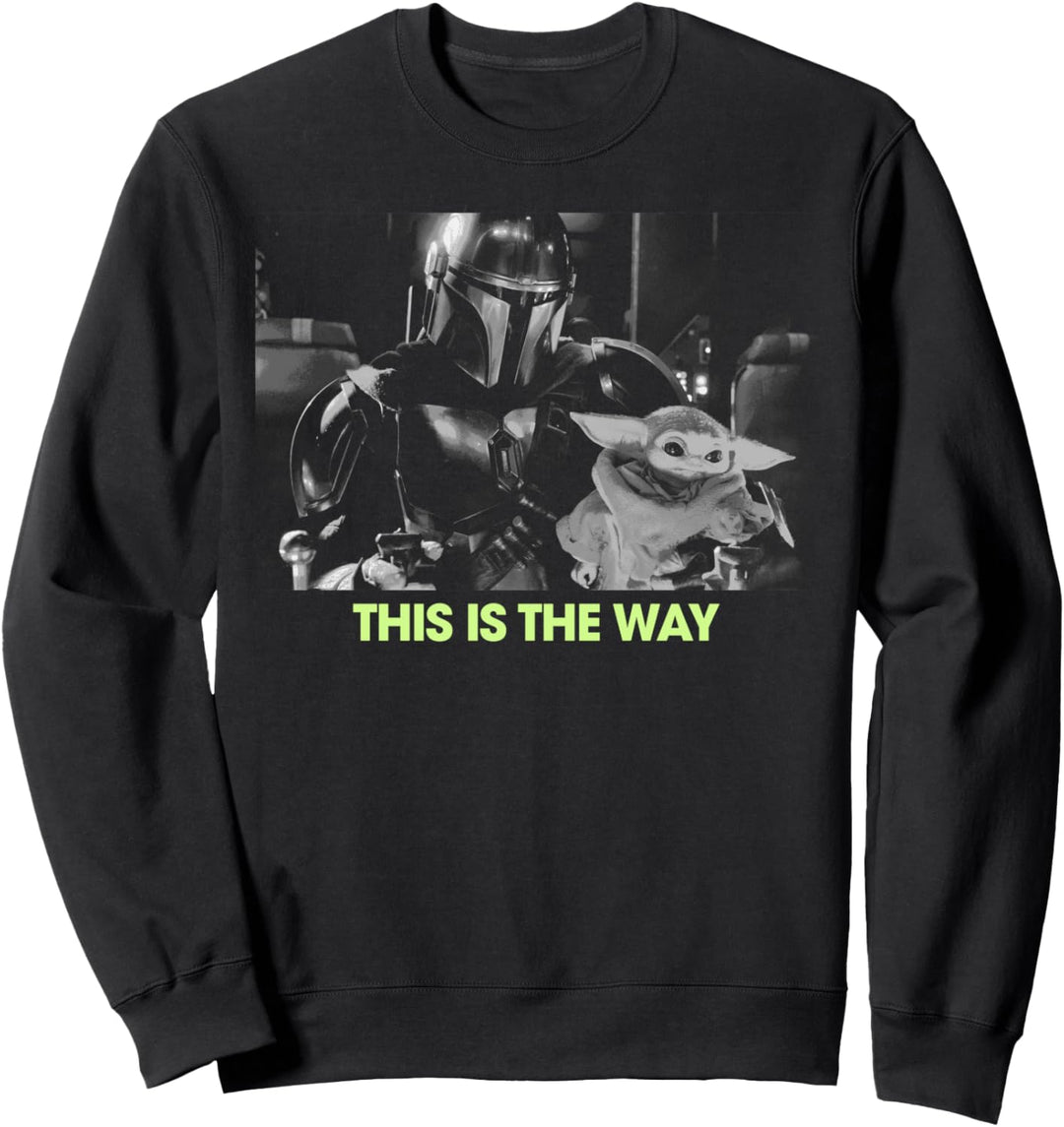 Star Wars Mandalorian & The Child Greyscale Fatherhood Sweatshirt
