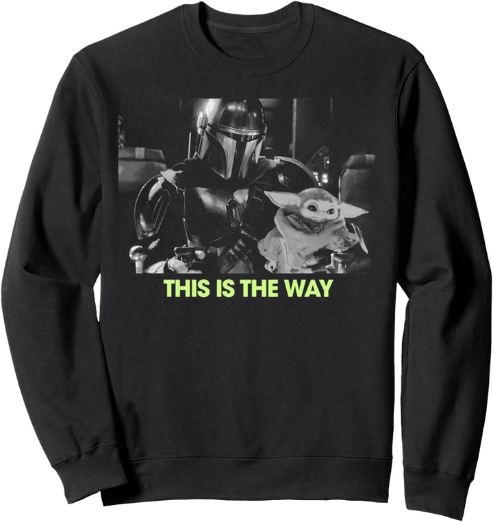 Star Wars Mandalorian & The Child Greyscale Fatherhood Sweatshirt
