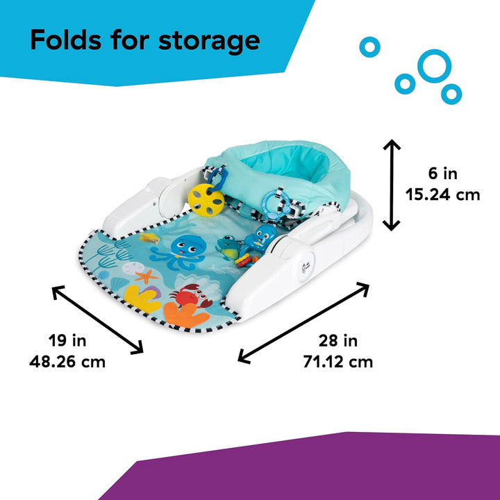 Baby Einstein Sea of Support 2-in-1 Sit-Up Bodensitz, mit abnehmbarem Tablett und Spielzeug