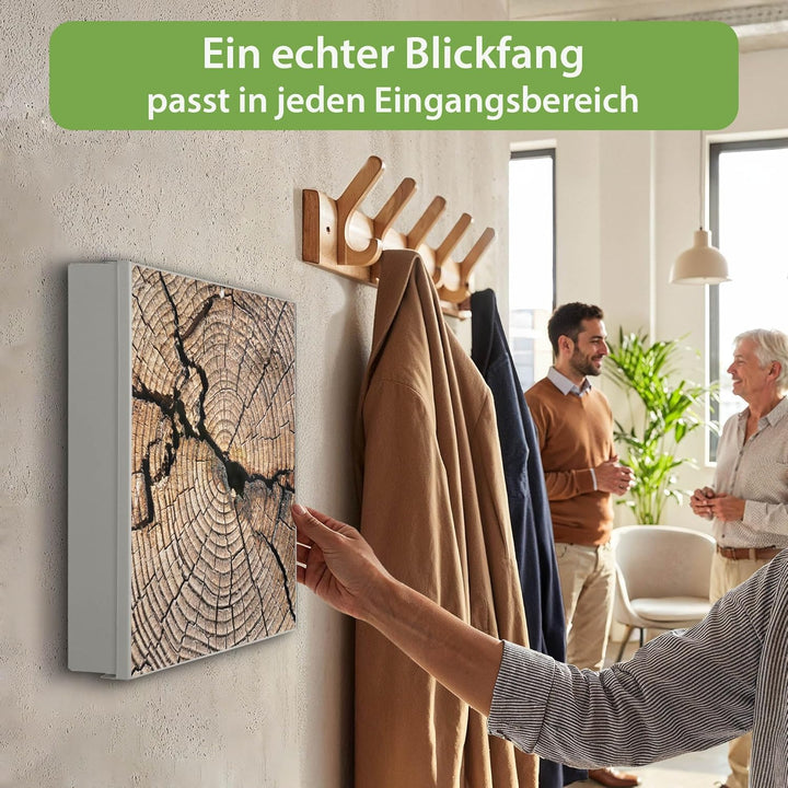 banjado Grosser Schlüsselkasten Metall - Schlüsselbox 30x30cm mit 32 Haken - Schlüsselkasten modern