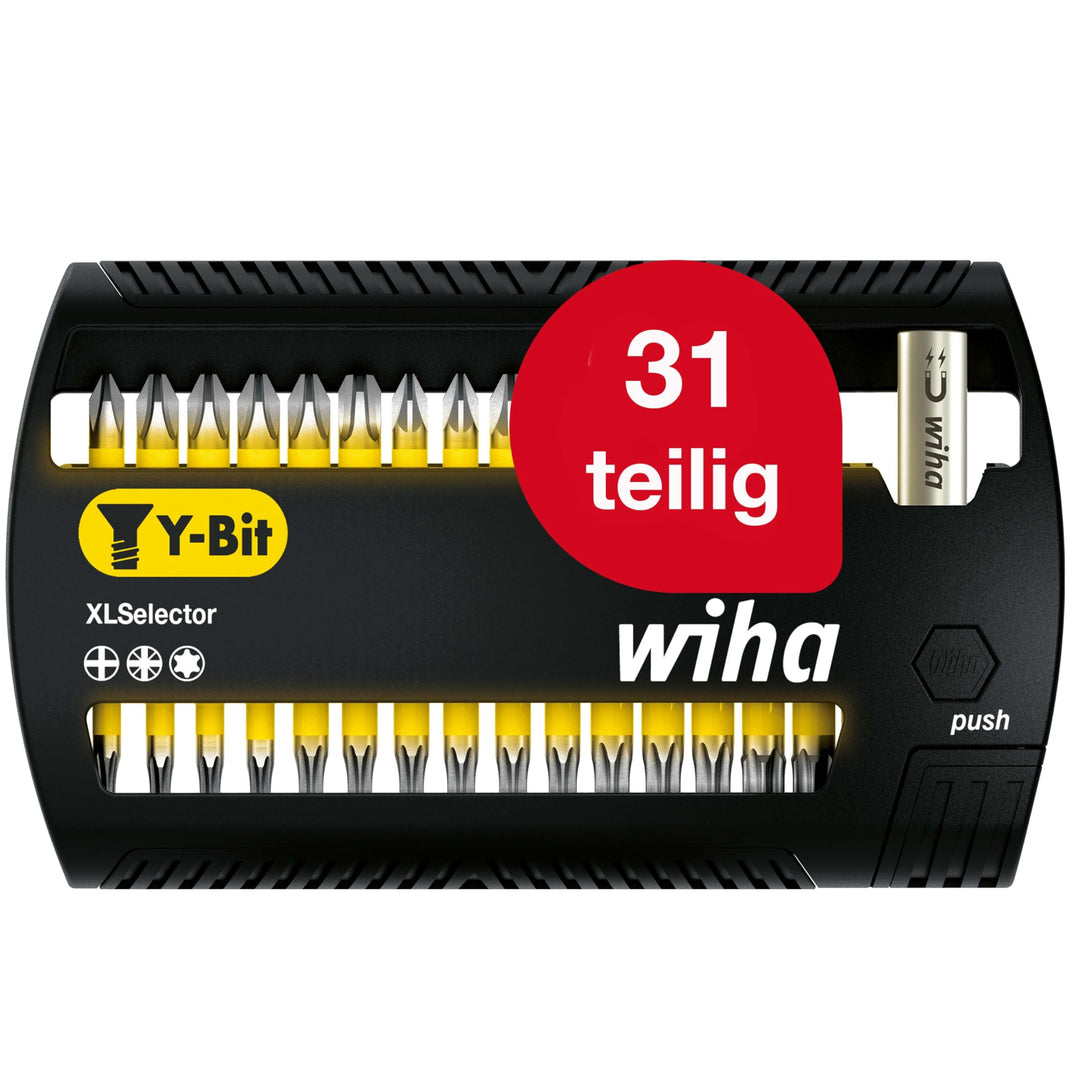 Wiha Bit Set XLSelector Y-Bit 31-tlg. I 25 mm I PH, PZ, TORX 1/4" C6,3 I magnetischer Bithalter I Ve