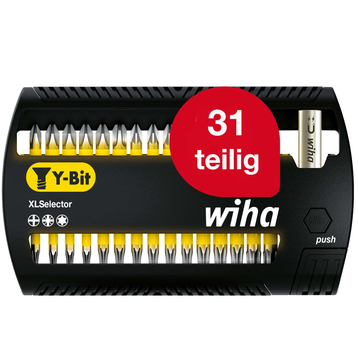 Wiha Bit Set XLSelector Y-Bit 31-tlg. I 25 mm I PH, PZ, TORX 1/4" C6,3 I magnetischer Bithalter I Ve