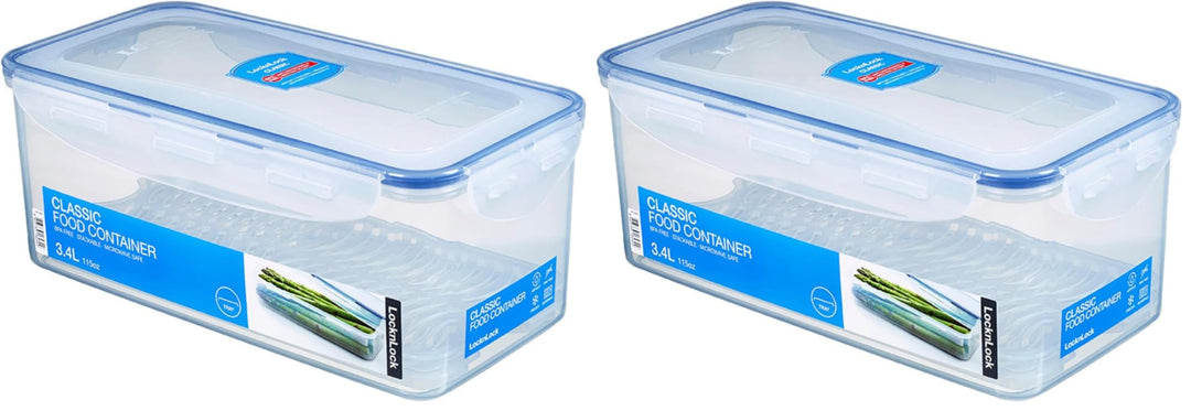 LocknLock PP Classic Vorratsdose mit Ablaufgitter | 3,4 L | 29,7 x 15,2 x 11,8 cm | 100% luft- und w