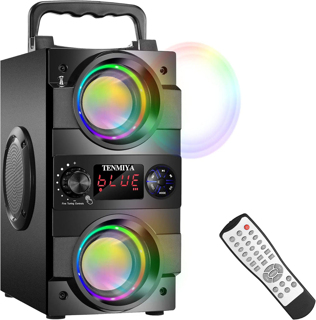 TENMIYA Bluetooth-Lautsprecher, 40 W (60 W Peak) Tragbare Bluetooth-Lautsprecher mit Beleuchtung Kab