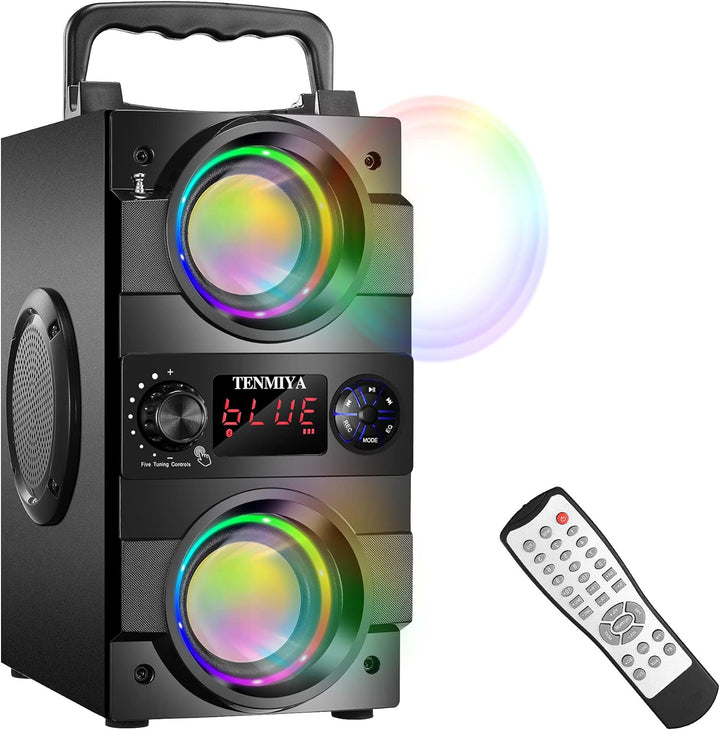 TENMIYA Bluetooth-Lautsprecher, 40 W (60 W Peak) Tragbare Bluetooth-Lautsprecher mit Beleuchtung Kab