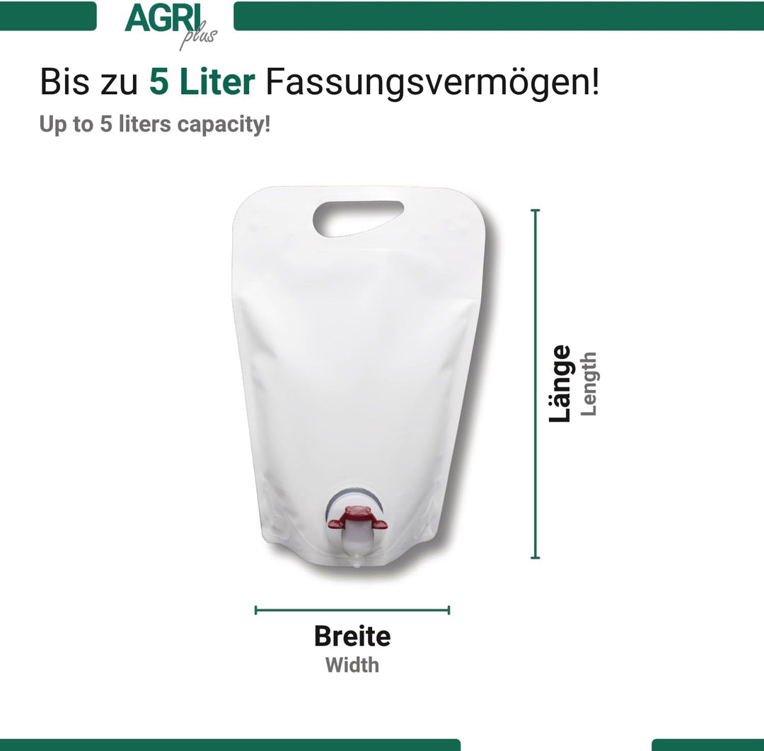 AGRI plus Standbodenbeutel in Weiss I 3 Liter I 100 Stück I Hochwertige Saftbeutel mit Zapfhahn I Fa