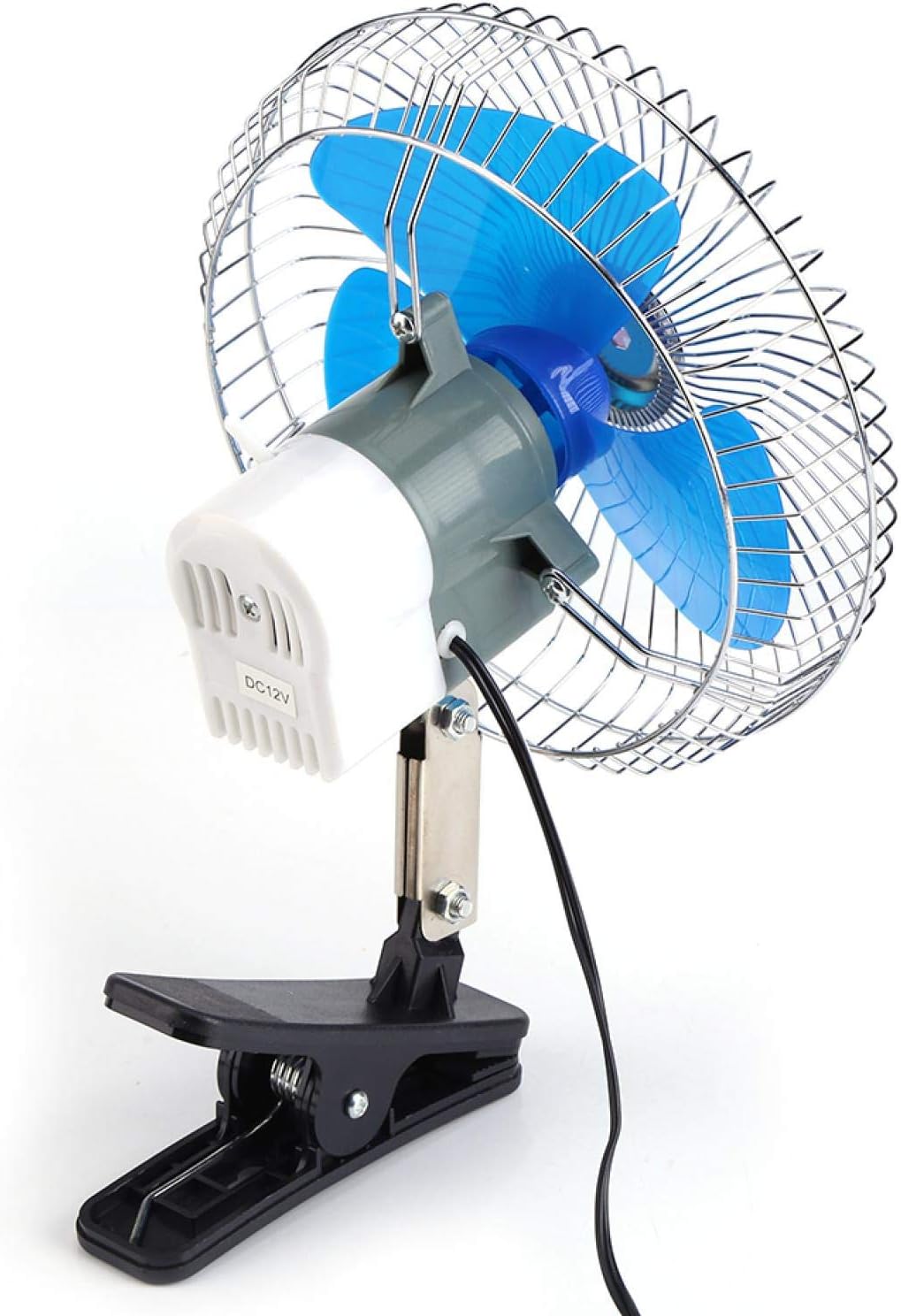 Nikou Auto Ventilator Mini Lüfter mit Clip, 12V 25W Fahrzeug Clip-On Ventilator 180° Drehung, Tragba