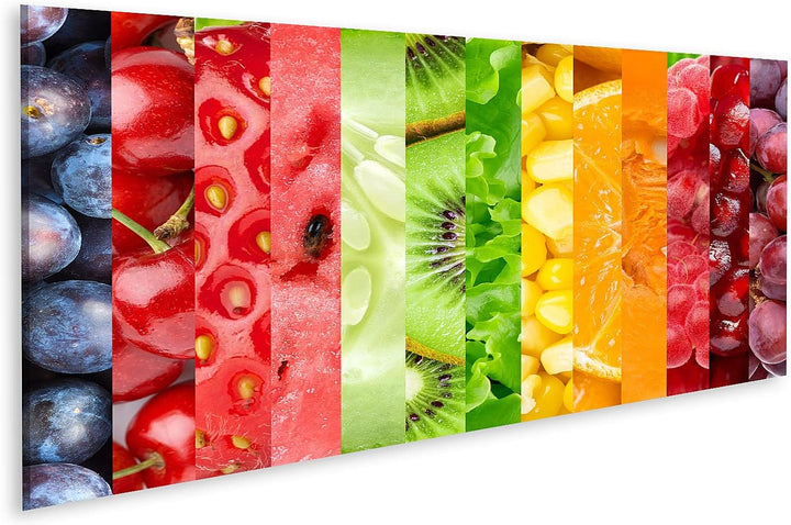 islandburner Bild auf Leinwand Bunte Früchte Und Gemüse Farbliche Zusammenstellung Bilder Wandbilder