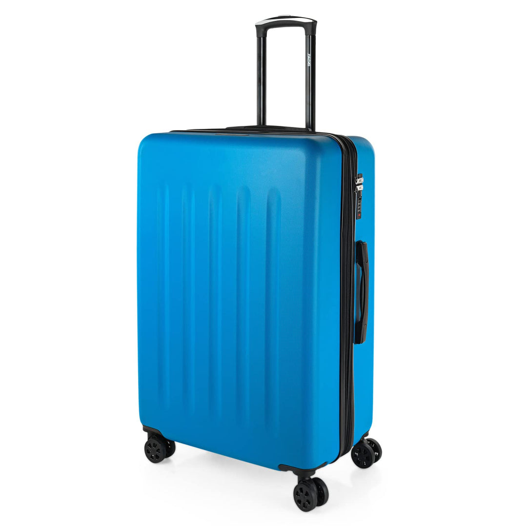 SKPAT Reisekoffer-Set, 4 Räder, Reisekoffer-Set, leicht, mit Zahlenschloss Elektrisches Blau M, Elek
