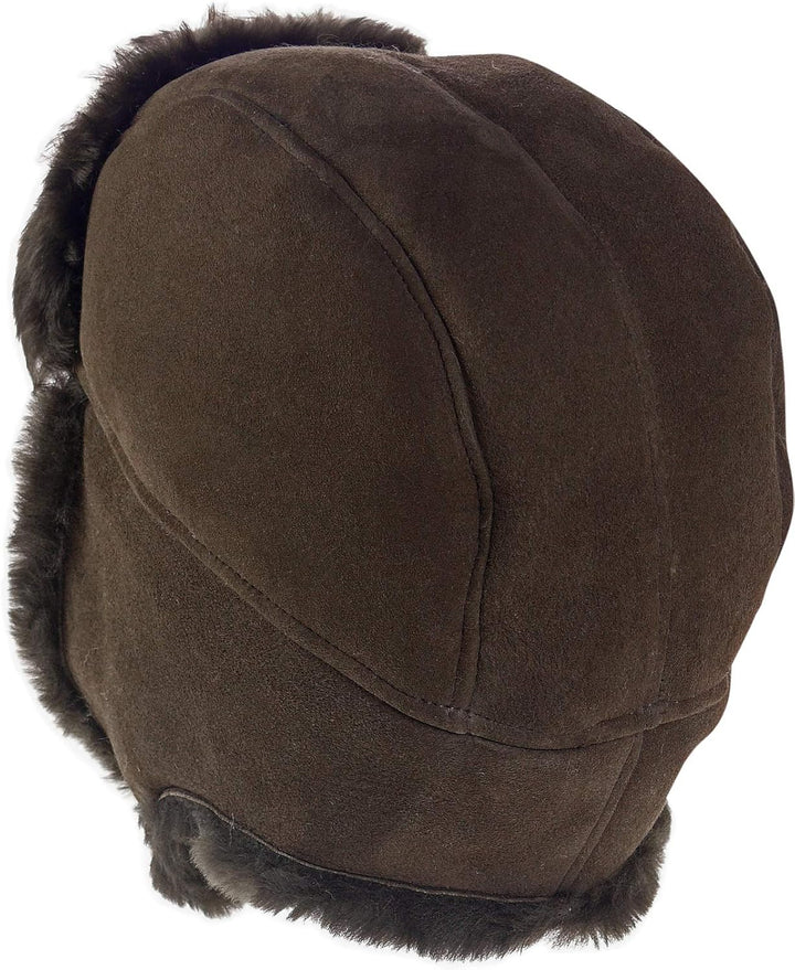 Harrys-Collection Damen Herren Pilotmütze Fliegermütze aus feinstem Merino Lammfell 3 Farben S dunke