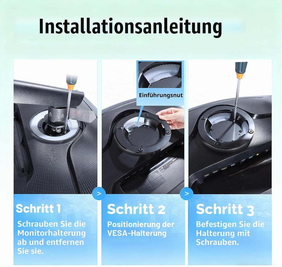 Odyssey G7 VESA-Halterung, kompatibel mit Samsung Odyssey Odyssey G6 G7 Monitor für G65B G70A G70B G