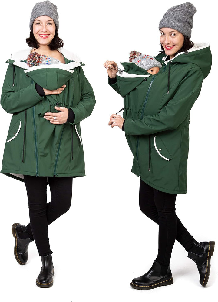 Viva la Mama 4in1 Trageparka für Tragen auf dem Rücken oder der Brust, Allwetter Softshell - PINA M