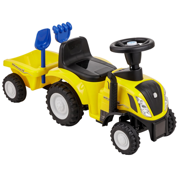 Ride-On Traktor mit Anhänger für Kinder von 12 bis 36 Monat, Traktor mit Lufthupe, Rutschspielzeug,