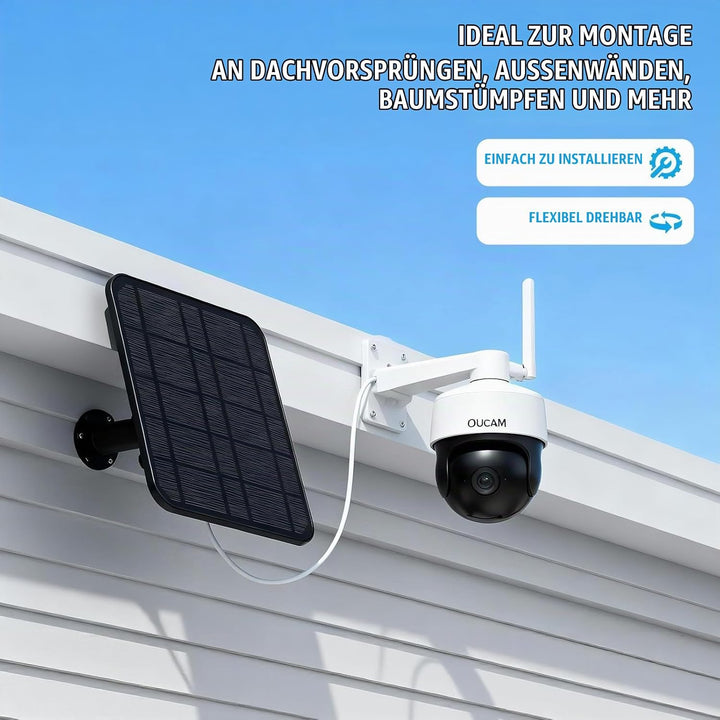 lvifloae Kamera Solarpanel kompatibel mit Ring Spotlight, 6W, Schnellladung, IP65, wasserdicht, vers