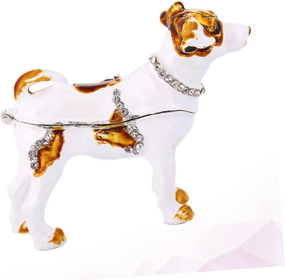 HOMSFOU 2st Hundefigur Figur Faberge Hundehandwerk Strass-hundehandwerk Emaille Schmuck Dekorativer