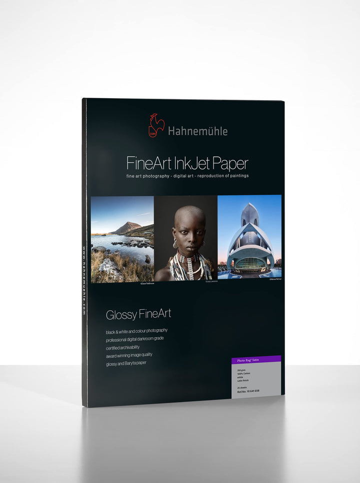 Hahnemühle 10641658 Digital FineArt Photo Rag Satin Papier, 310 g/m², DIN A3, 297 x 420 mm, weiss, 2