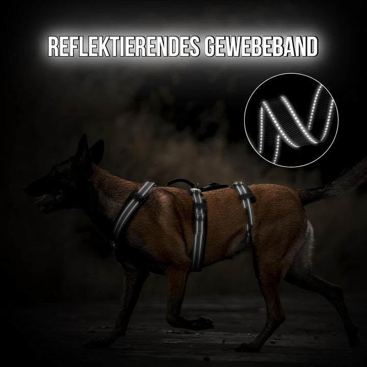 OneTigris Hundegeschirr, HOUNDLOCK Taktisches Geschirr Ausbruchsicher Einstellbar Weich Gepolstert B