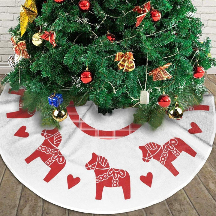 702 Weihnachtsbaum Rock, Dalapferd Schwedische Volkskunst Christbaumständer Teppich Weihnachtsbaum D