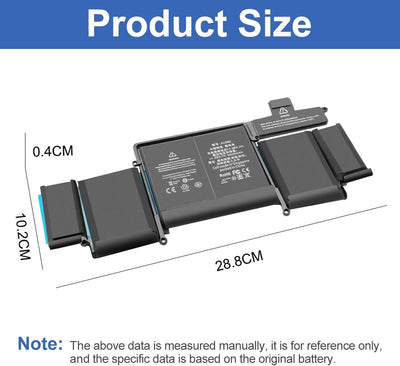 Exmate A1582 Replacement Battery for MacBook Pro 13" Retina A1502 (2015 Version) ME864 ME865 MF839LL