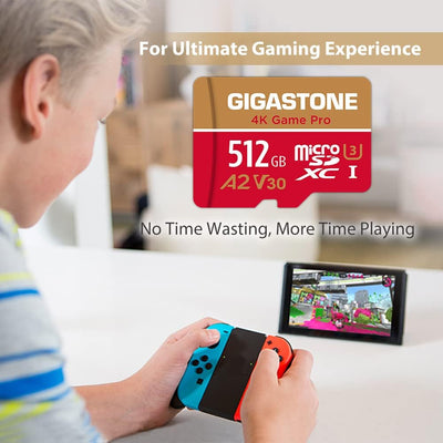 [5 Jahre kostenlose Datenwiederherstellung] Gigastone 4K Game Pro 512GB MicroSDXC Speicherkarte und