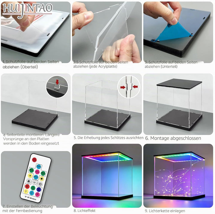 Acryl Vitrine / Schaukasten / Display Case / Acryl Box für Modellautos, Figuren | mit LED Beleuchtun