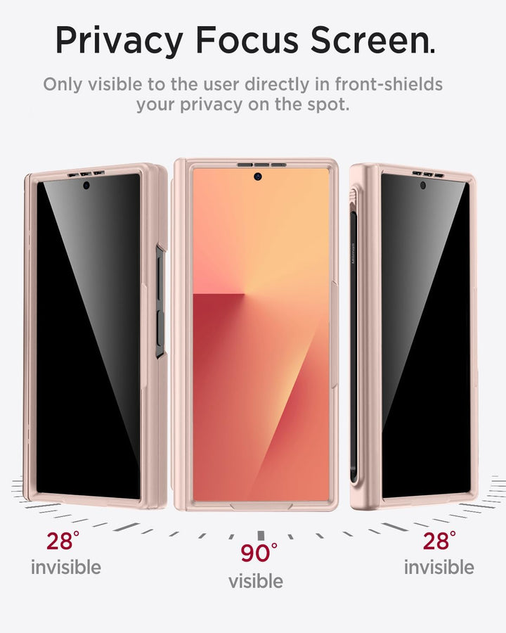 Miimall Magnetisch Hülle Kompatibel mit Samsung Galaxy Z Fold 7 Hülle mit S-Pen & Stifthalter, [Anti
