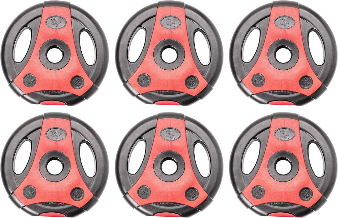 Bad Company K-Grip Hantelscheiben mit Griffen I Kunststoff ummantelte Gewichte 30/31 mm Paarweise (2