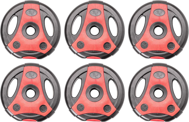 Bad Company K-Grip Hantelscheiben mit Griffen I Kunststoff ummantelte Gewichte 30/31 mm Paarweise (2