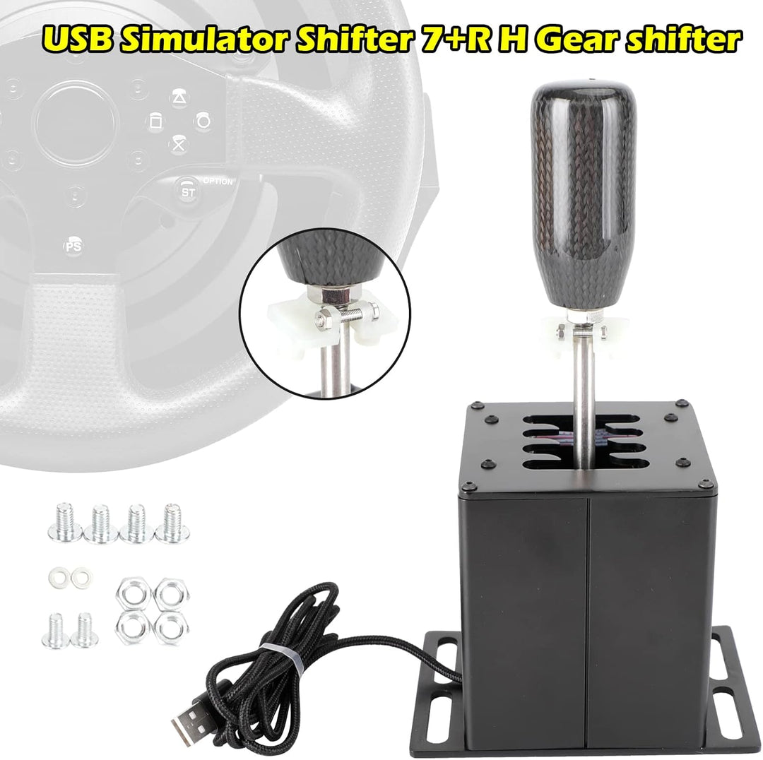 Bruce & Shark 7+R USB Simulator Shifter PC H Schalthebel für Logitech G29 G920 Lenkrad PC Schwarz 7+