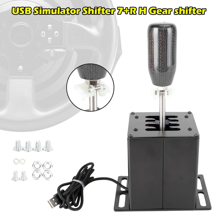 Bruce & Shark 7+R USB Simulator Shifter PC H Schalthebel für Logitech G29 G920 Lenkrad PC Schwarz 7+