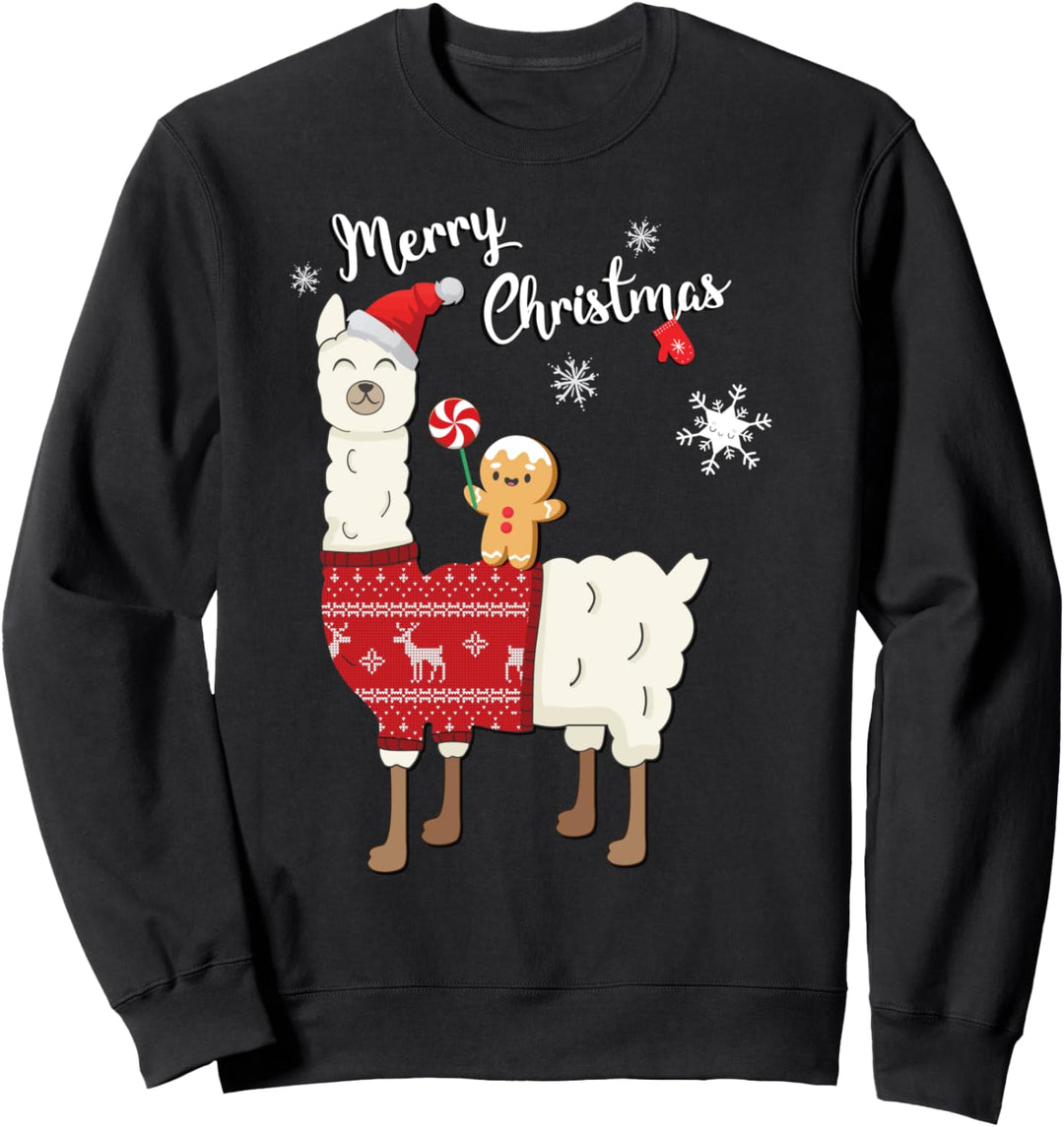 Niedliches, lustiges Weihnachtsmann-Lama-Alpaka-Geschenk für Männer, Frauen, Kinder. Sweatshirt