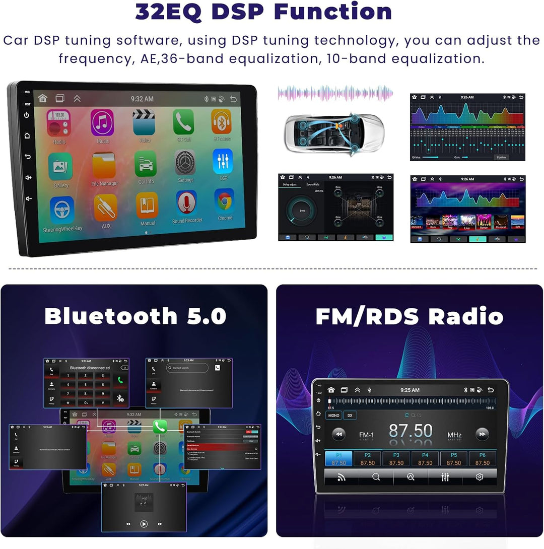 8 Core 4G+64G Hikity Android 15 Autoradio für Toyota Auris 2006-2011 mit Carplay Android Auto Navi,A