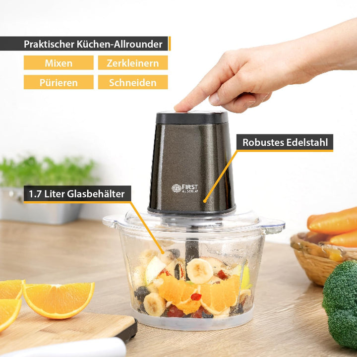 TZS First Austria Zerkleinerer | 1.7L Glasbehälter | 500W | 2 Geschwindigkeiten | Multizerkleinerer