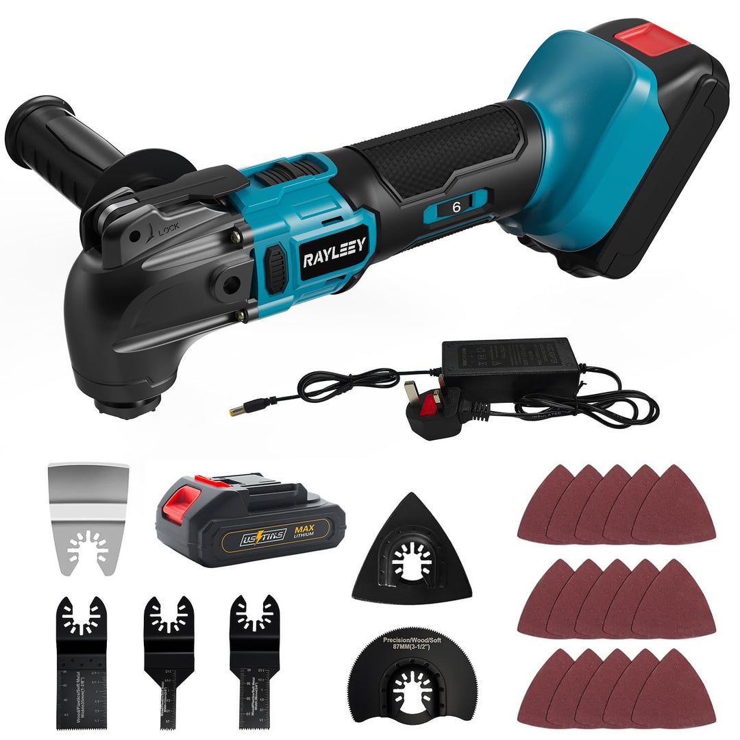 Akku Multifunktionswerkzeug für Makita 18V Akku, Oszillationswerkzeug Multitool mit 2.0Ah Akku, Bürs