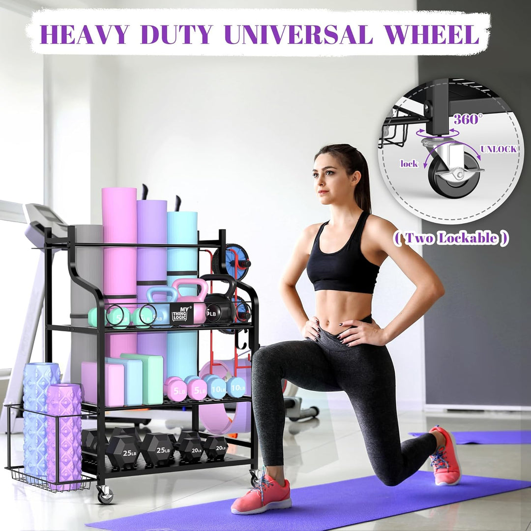 Mythinglogic Yoga Matte Regal, Yogamatte Organizer für Hanteln, Faszienrolle, Kettlebell und Yoga Bl